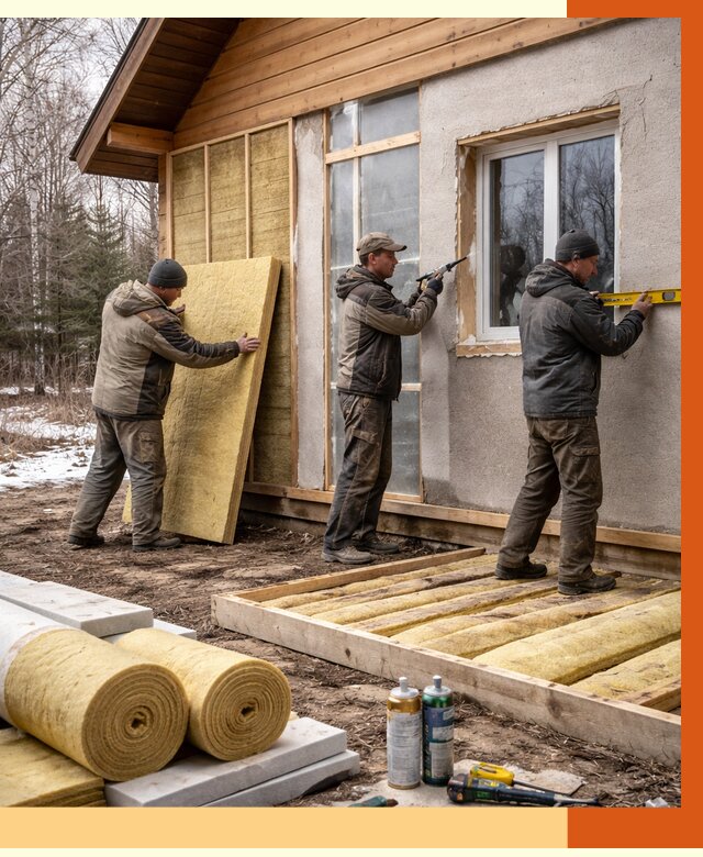 Утепление дачного дома в Шатуре от 4866 руб/м2 — недорого | ТепломастерШтр