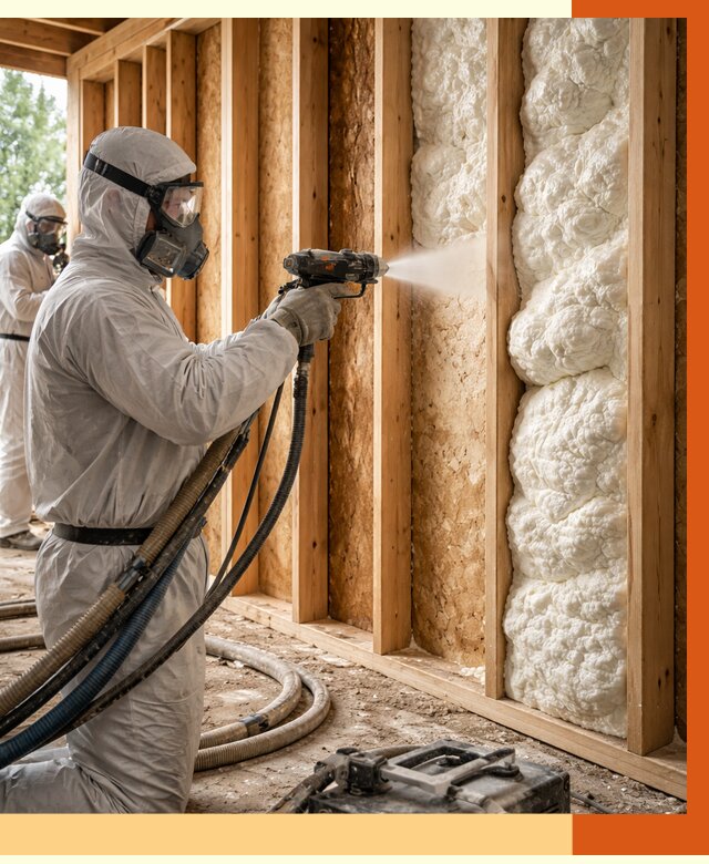 Утепление каркасного дома ППУ в Шатуре от 2868 руб./м2 — работа под ключ | ТепломастерШтр