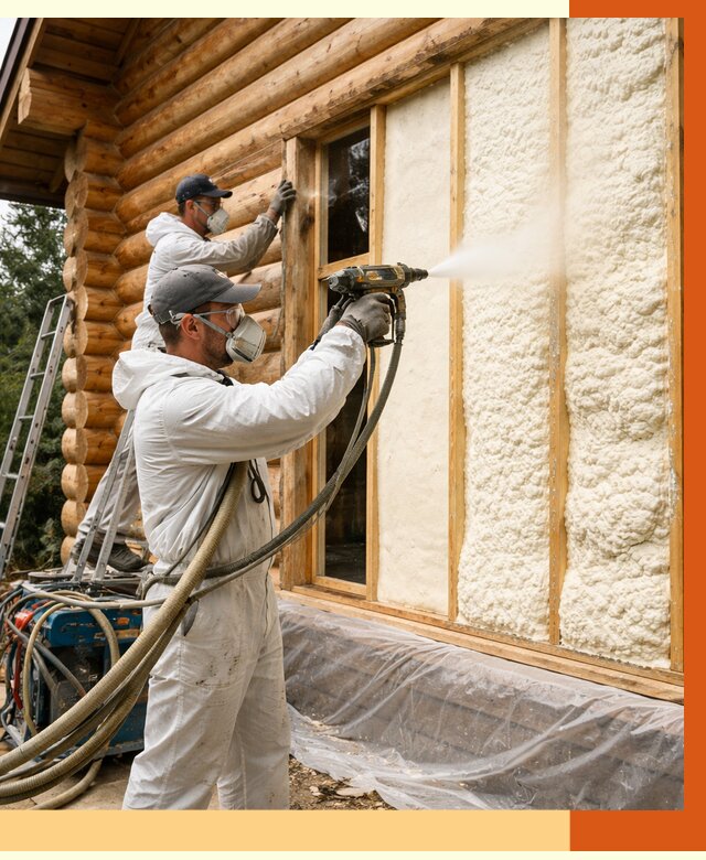 Утепление деревянного дома ППУ в Шатуре от 4302 руб/м2 | ТепломастерШтр — под ключ