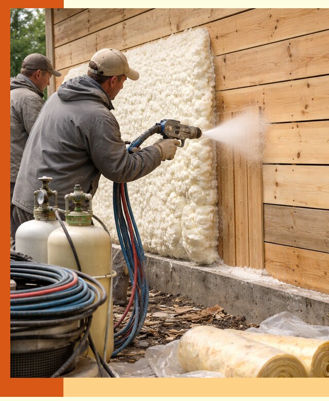 Утепление деревянного дома пенополиуретаном в Шатуре