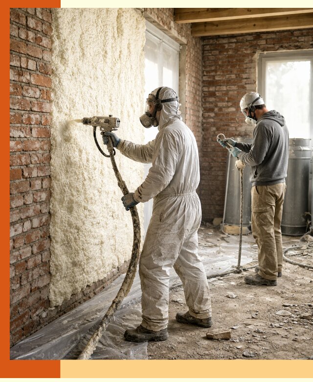 Утепление кирпичного дома пенополиуретаном в Шатуре