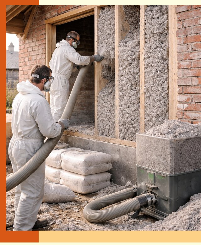 Утепление кирпичного дома эковатой в Шатуре