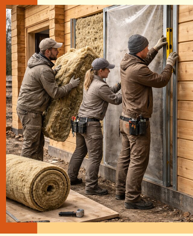 Утепление дома из двойного бруса в Шатуре качественно и надёжно