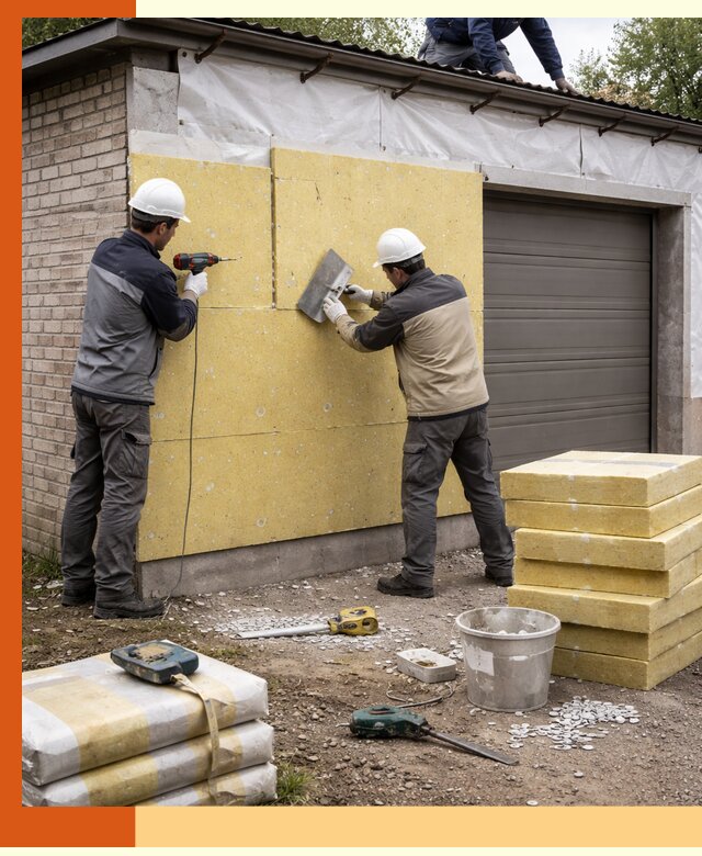 Утепление гаража снаружи в Шатуре качественно и надёжно