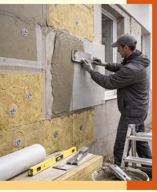 Утепление фасада под штукатурку в Шатуре от 4302 руб/м2 — монтаж пенопластом и минватой | ТепломастерШтр