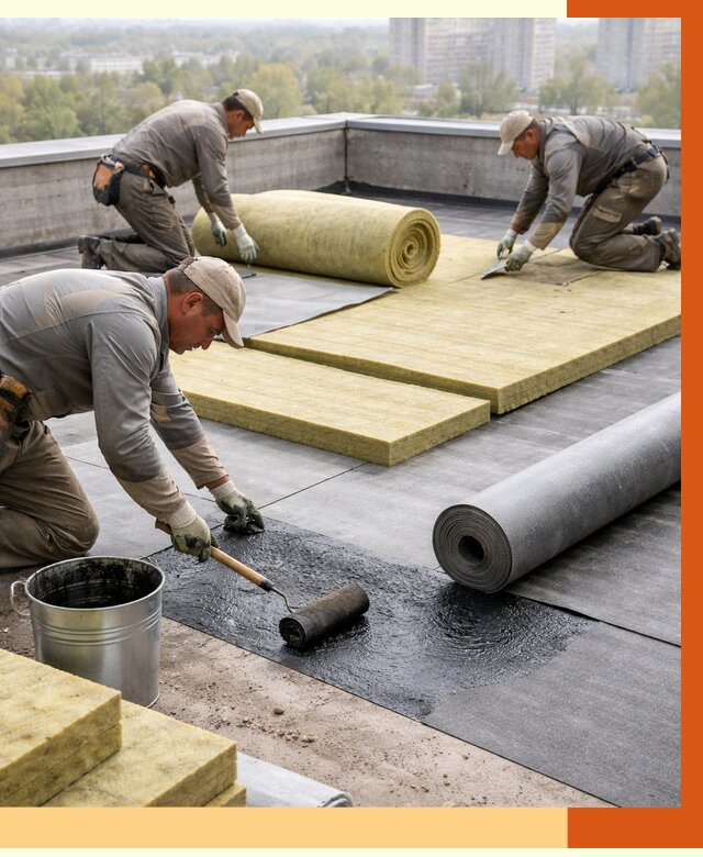 Утепление плоской крыши в Шатуре от 7376 руб./м2 под ключ | ТепломастерШтр