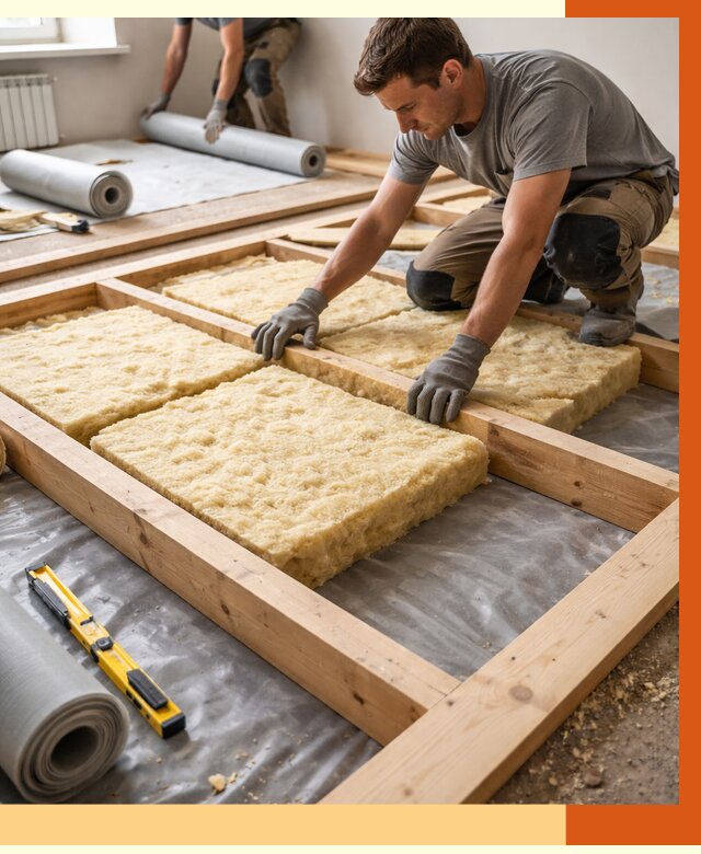 Утепление деревянного пола в Шатуре от 1537 руб./м2 под ключ | ТепломастерШтр