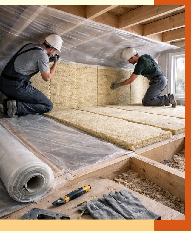 Утепление перекрытий в Шатуре от 2920 руб/м2 — утепление межэтажных и чердачных | ТепломастерШтр