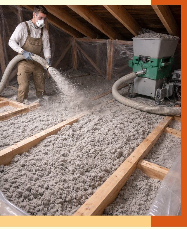 Утепление чердака эковатой в Шатуре от 1485 руб/м2 — заказать у ТепломастерШтр