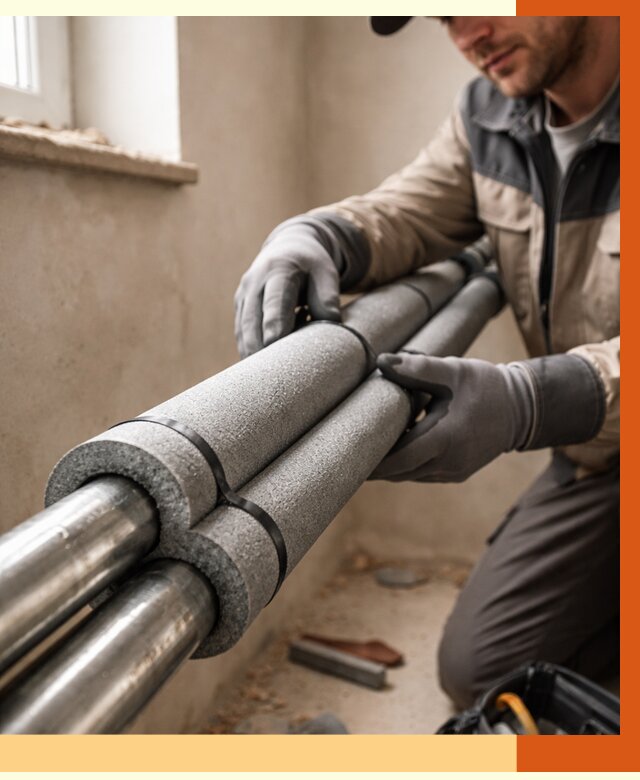 Утепление труб отопления в Шатуре от 2920 руб. за м² — услуги под ключ | ТепломастерШтр