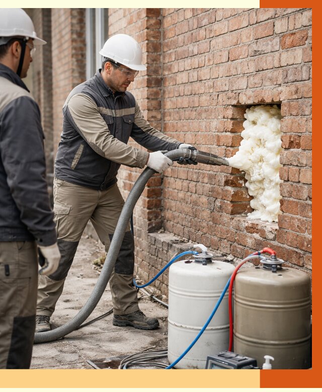 Заливка ППУ в пустоты кирпичной стены в Шатуре от 2817 руб. | ТепломастерШтр