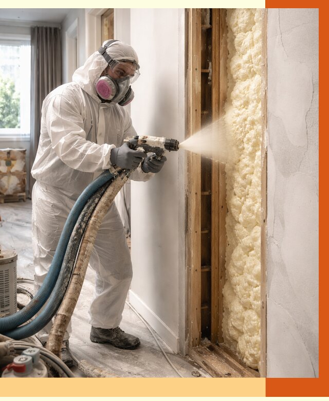 Межстеновое утепление ППУ в Шатуре от 2817 руб/м2 — межстенное утепление под ключ | ТепломастерШтр