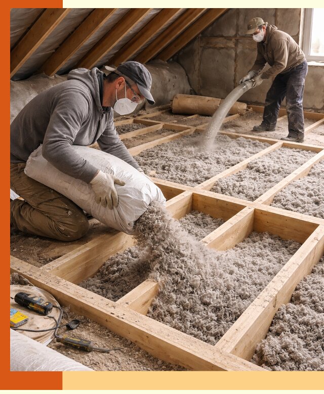 Заполнение полостей чердачного перекрытия в Шатуре качественно и надёжно