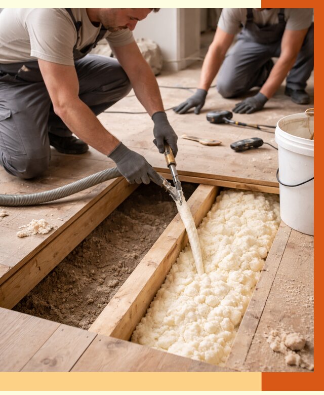 Заполнение пустот пола в Шатуре от 2766 руб. — утепление пустот пола под ключ | ТепломастерШтр