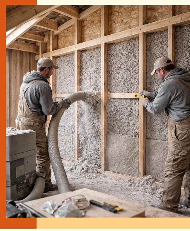 Утепление эковатой стен, потолков и перекрытий в Шатуре