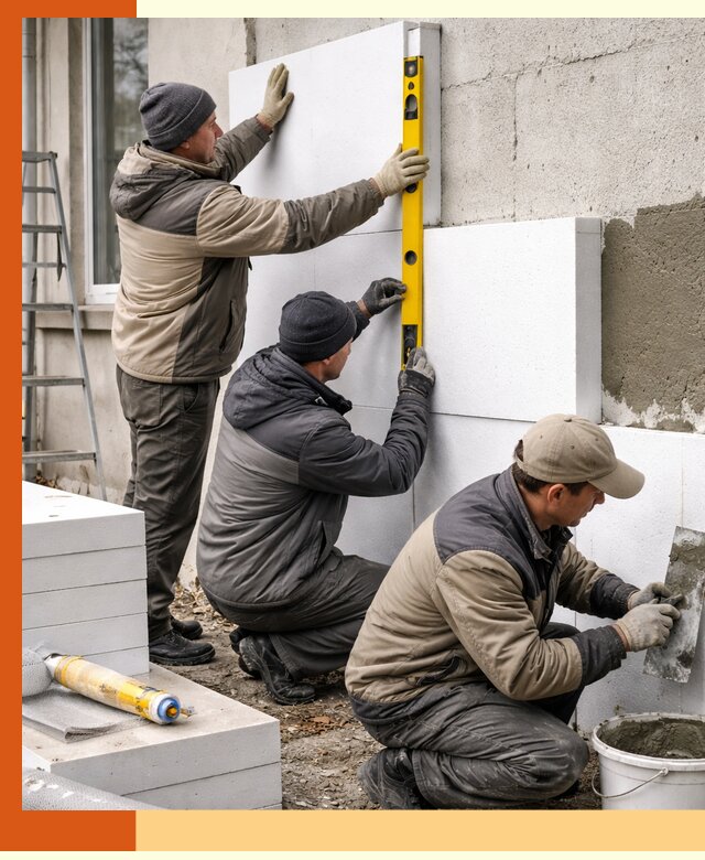 Утепление пенопластом наружных стен и фасадов в Шатуре