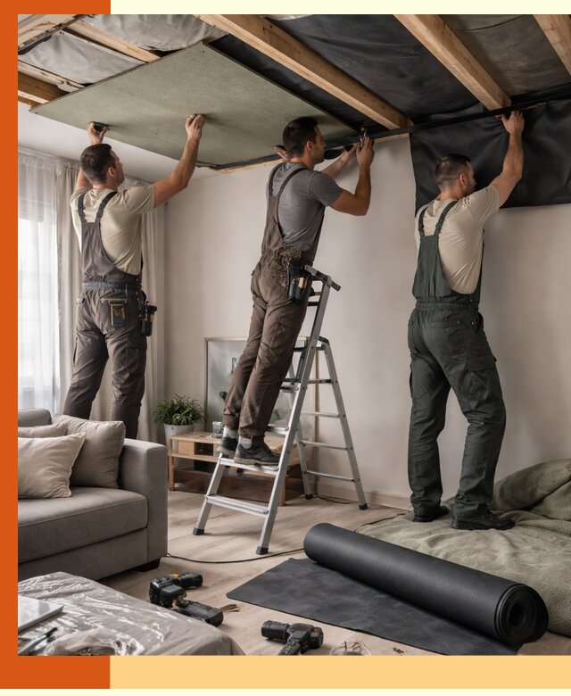 Шумоизоляция потолка в Шатуре — профессиональное устранение шумов