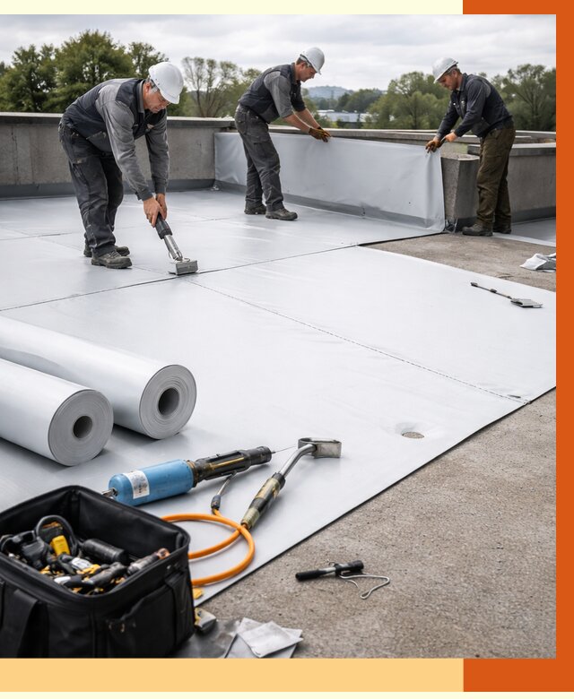 Гидроизоляция мембранной кровли в Шатуре от 7683 руб./м² — профессионально | ТепломастерШтр