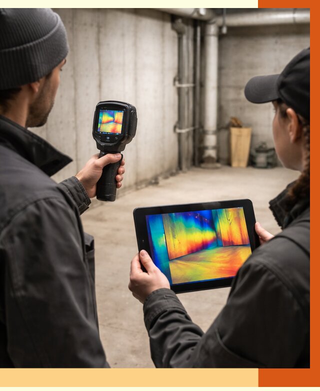 Тепловизионное обследование подвала в Шатуре от 4610 руб. — проверка гидроизоляции | ТепломастерШтр