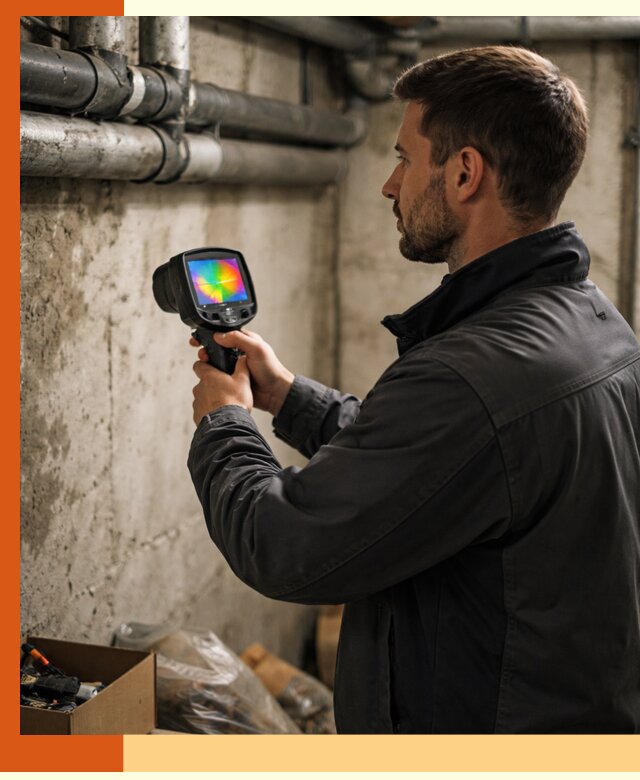 Тепловизионное обследование подвала в Шатуре для поиска утечек тепла