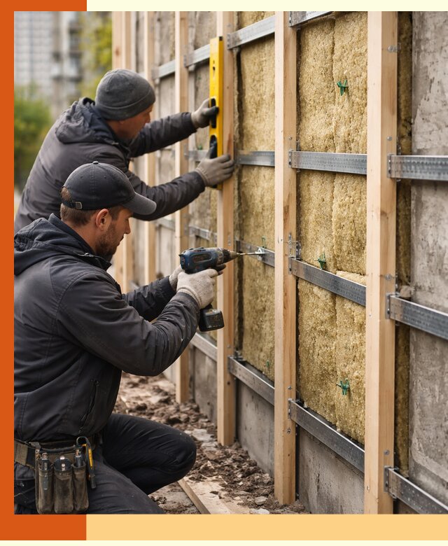 Монтаж обрешетки под утепление зданий и квартир в Шатуре